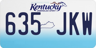 KY license plate 635JKW