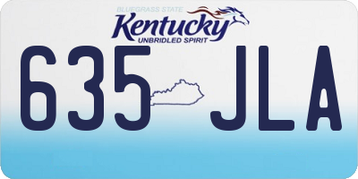 KY license plate 635JLA