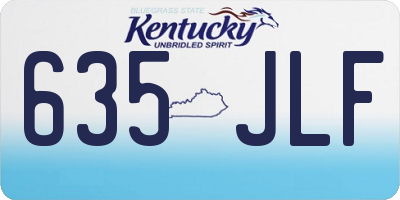 KY license plate 635JLF