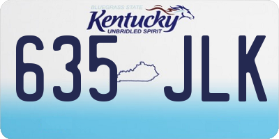 KY license plate 635JLK