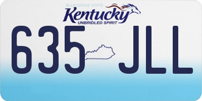 KY license plate 635JLL