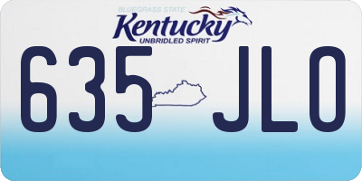 KY license plate 635JLO