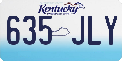 KY license plate 635JLY