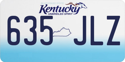 KY license plate 635JLZ