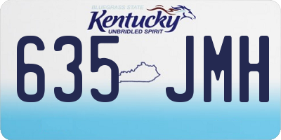 KY license plate 635JMH