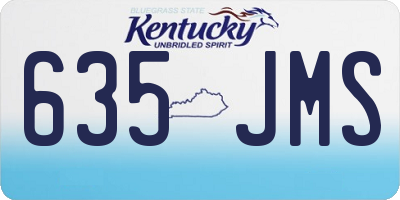 KY license plate 635JMS