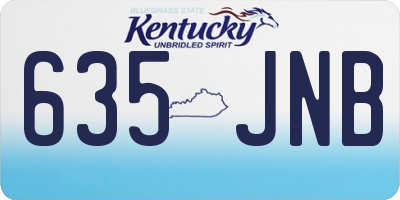 KY license plate 635JNB