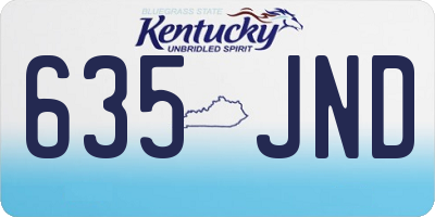 KY license plate 635JND