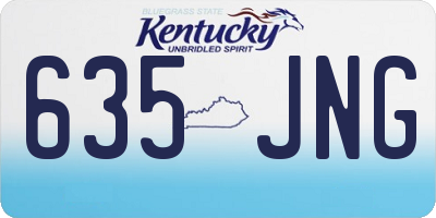 KY license plate 635JNG