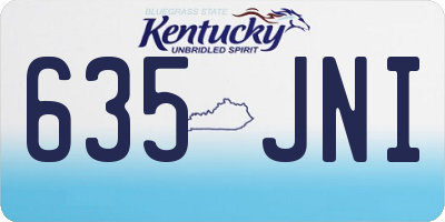 KY license plate 635JNI