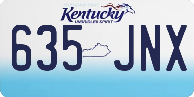 KY license plate 635JNX