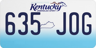 KY license plate 635JOG