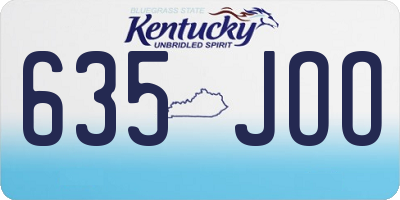 KY license plate 635JOO