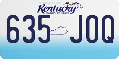 KY license plate 635JOQ