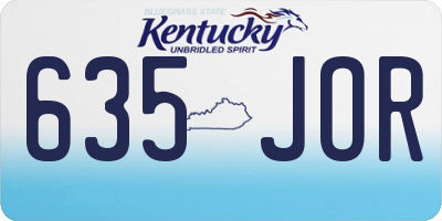 KY license plate 635JOR