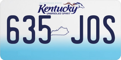 KY license plate 635JOS