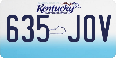 KY license plate 635JOV