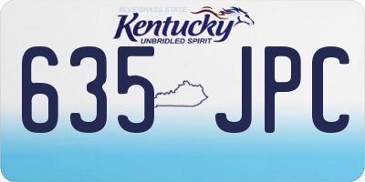 KY license plate 635JPC