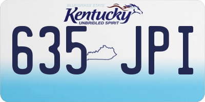 KY license plate 635JPI