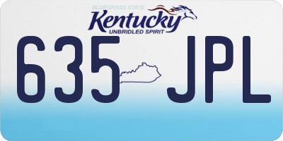 KY license plate 635JPL