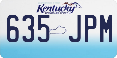 KY license plate 635JPM