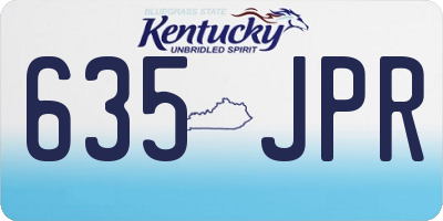 KY license plate 635JPR