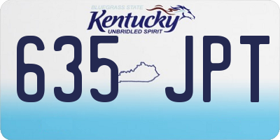 KY license plate 635JPT