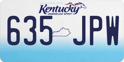 KY license plate 635JPW