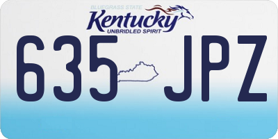 KY license plate 635JPZ