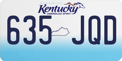 KY license plate 635JQD
