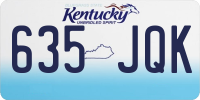 KY license plate 635JQK