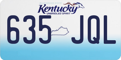 KY license plate 635JQL