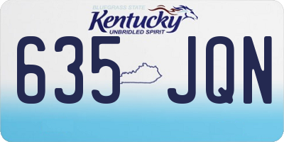 KY license plate 635JQN
