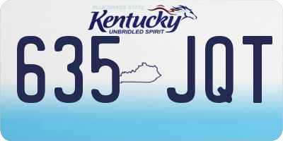KY license plate 635JQT
