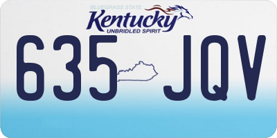 KY license plate 635JQV