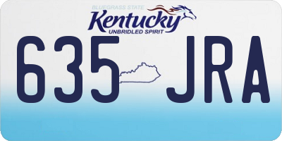KY license plate 635JRA