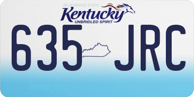KY license plate 635JRC