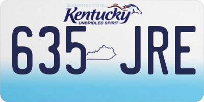 KY license plate 635JRE