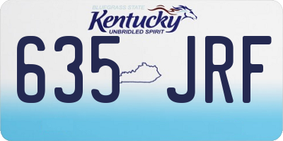 KY license plate 635JRF