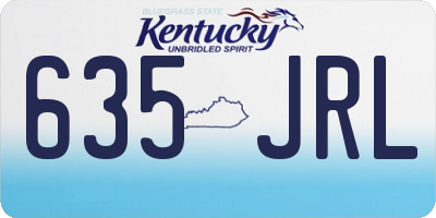 KY license plate 635JRL