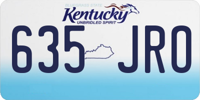 KY license plate 635JRO