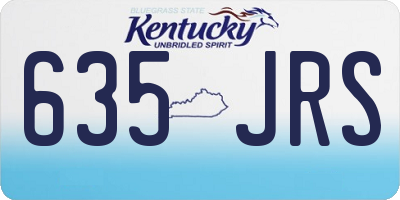 KY license plate 635JRS
