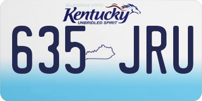 KY license plate 635JRU