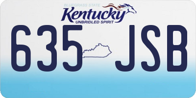 KY license plate 635JSB