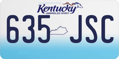 KY license plate 635JSC