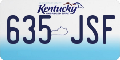 KY license plate 635JSF