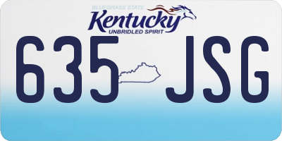 KY license plate 635JSG