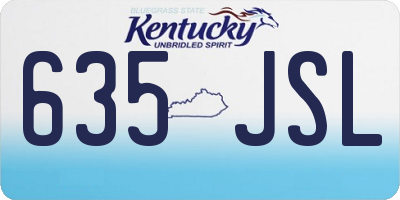 KY license plate 635JSL