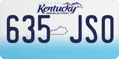KY license plate 635JSO