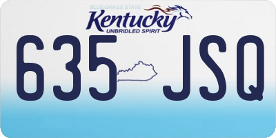 KY license plate 635JSQ